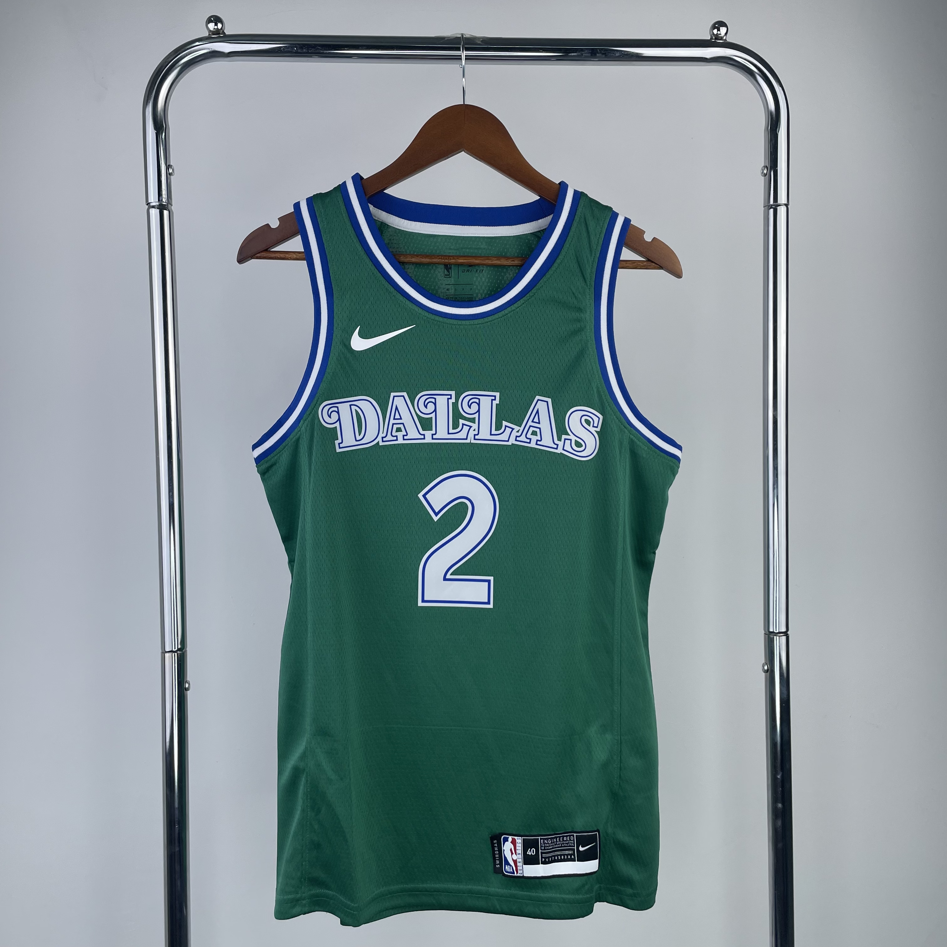 Men Dallas Mavericks #2 Irving Green Throwback Nike 2023 NBA Jersey->->NBA Jersey